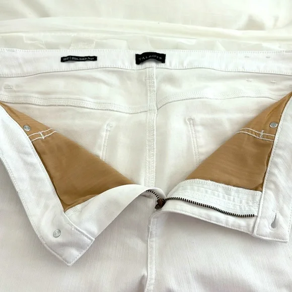 Talbots White Slim Ankle Jeans. Size 18W. Made with 2% Spandex.